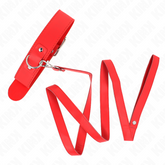 KINK - COLLAR WITH BELT 116 CM ADJUSTABLE RED BRACELET 32-50 CM X 8 CM